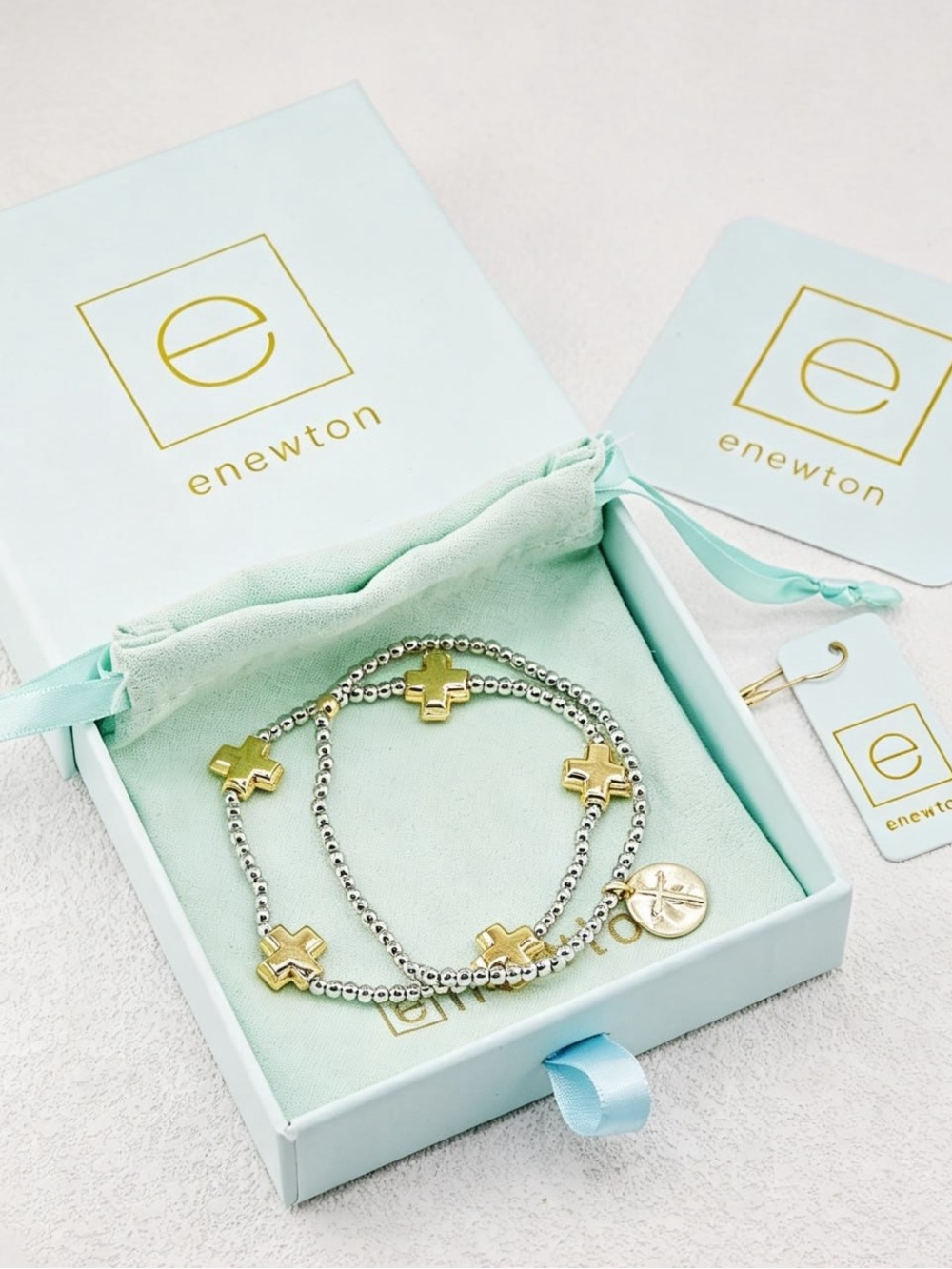 Enewton Two-Tone Cross Bead Bracelet - Gold & Silver